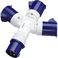 Silverline 993054 - Enchufe industrial con tres tomas 16 A (240 V)